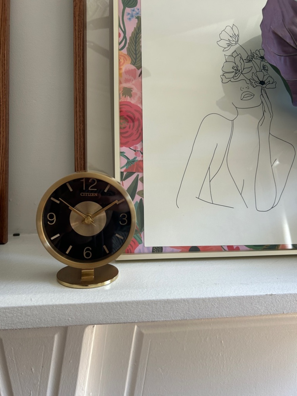 Citizen Gold and Black Round Table Clock